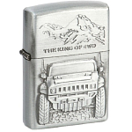 Зажигалка бензиновая "Джип", в подарочной коробке, серебристая 259909