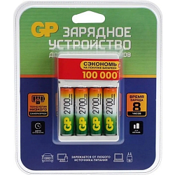 Зарядное устройство GP AA/AAA 4 слота +4AA 2700mAh (1/12)
