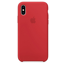 Задняя накладка Silicone CASE для iPhone XS Max красная (не оригинал)