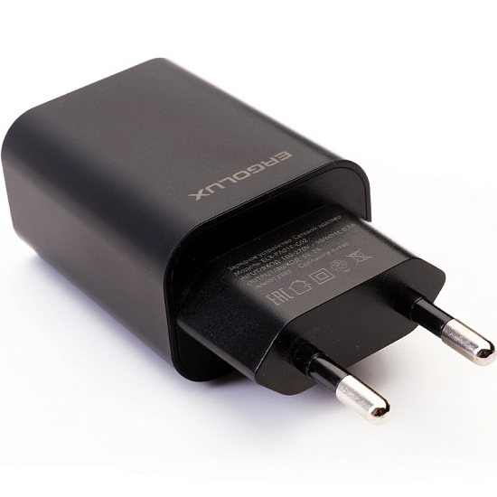Сетевое ЗУ 1USB ERGOLUX ELX-РA01P-C02 черный, 10Вт