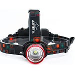 Фонарь налобный аккумуляторный "Мастер К.", 1 led, zoom, 3 режима, 4.5 х 6.5 см  3110082