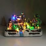 Сувенир пластик световой "Карусель у ёлочки" крутится 35х20х19 см   10338285