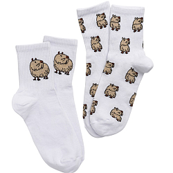 Капибара бой носки мужские (40-47, белый)