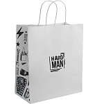 Пакет подарочный крафт Hard man, 28 × 32 × 15 см