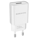 Сетевое ЗУ 1USB 2.1A BOROFONE BA20A, Sharp белый