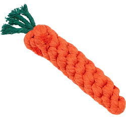Игрушка канатная "Морковь", до 18 см, до 50 г, оранжевая/зелёная 7673184