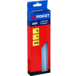 Клеевые стержни РОКОТ D=11mm, L=200mm, прозрачный (упак. 12 шт.)