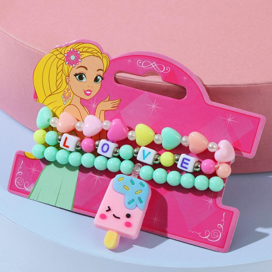 Набор браслетов "Выбражулька" эскимо, цветные