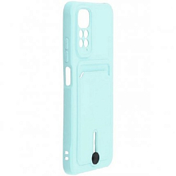 Задняя накладка ZIBELINO Card Holder с выталкивателем карты для Xiaomi Redmi Note 8 Pro (мятный)