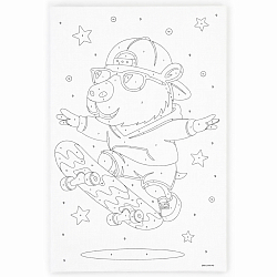 Картина по номерам «Капибара на скейте», 20×30 см 10958646