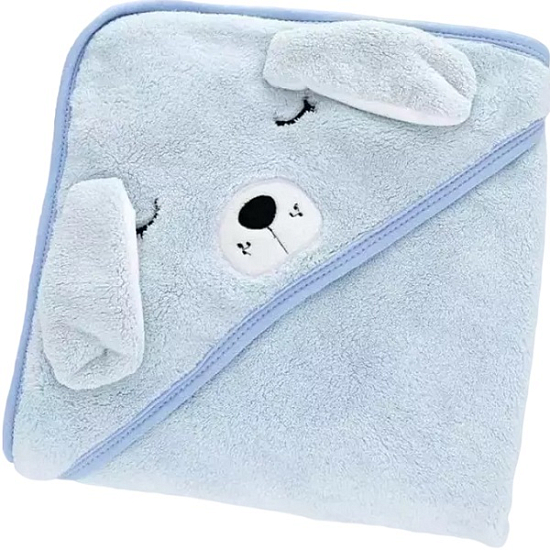 Уголок детский 80*80 "Зверята" микрофибра, голубой