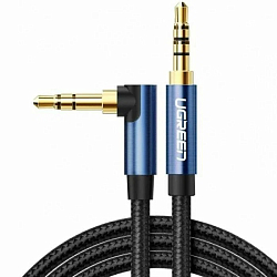 Кабель Jack 3.5 <--> Jack 3.5  1.0м UGREEN AV112 (60179) черный, угловой/прямой