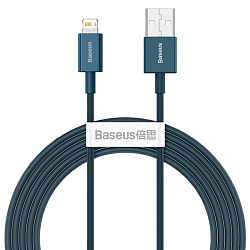 Кабель USB <--> Lightning  2.0м BASEUS Superior Series синий (CALYS-C03)