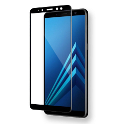 Противоударное стекло 5D NONAME для SAMSUNG Galaxy A6 Plus (2018) черный, полный клей, в техпаке