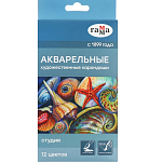 Карандаши акварельные Гамма "Студия" 12 цветов, грифель 3.8 мм 110822_12