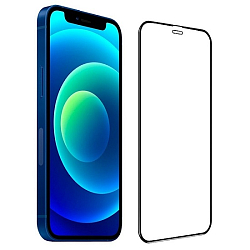 Противоударное стекло 9D KEIS для iPhone 12 Pro Max черное, полный клей