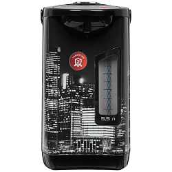 Термопот WILLMARK WAP-603IS (5.5л, 2 сп.нал.воды,бак нерж.ст.,повт.кипяч.,чер.пластик, 900W, 2 г.гар.)