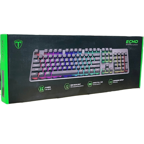Клавиатура DEFENDER Echo RU,RGB,мембранная T