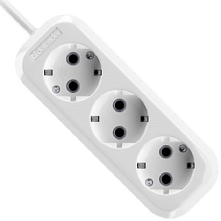 Сетевой удлинитель 5.0м DEFENDER R330, белый, 3 гнезда, 16А/3500Вт, с/з, ПВС 3х1,0мм