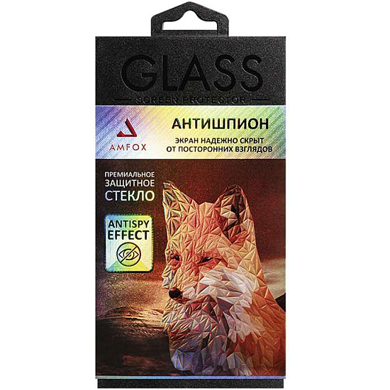 Противоударное стекло AMFOX PRIVACY для iPhone 16, черное