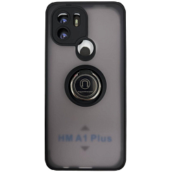 Задняя накладка NONAME для Xiaomi Redmi A1+ черный, с кольцом