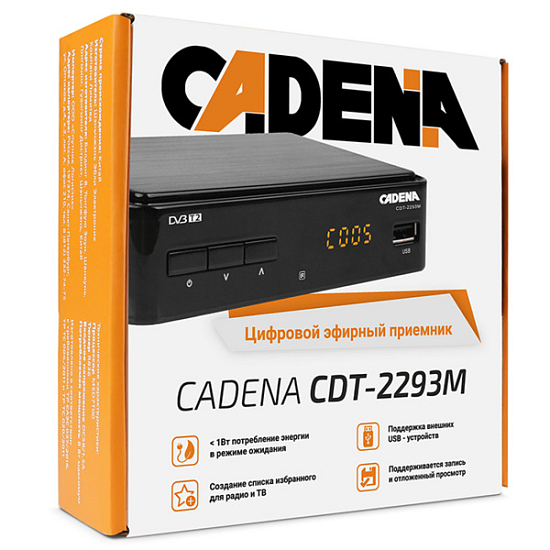 Ресивер DVB-T2 CADENA CDT-2293M черный