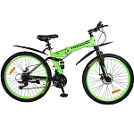 Велосипед TORRENT Transformer (рама сталь 17", внедорожный, 21 скорость, колеса 26д.) (Чёрный, зеленый)