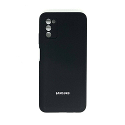Задняя накладка SILICONE COVER для Samsung A03S чёрный