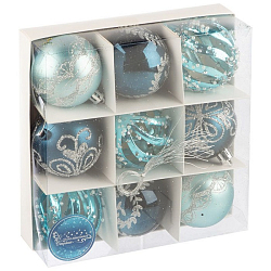 Набор шаров Волшебная страна SYQB2-0123192 6 см, 9 шт, темно-синий, голубой арт.106342