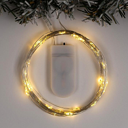 Гирлянда "Нить - Роса" 5 м, свечение тёплое белое, IP20