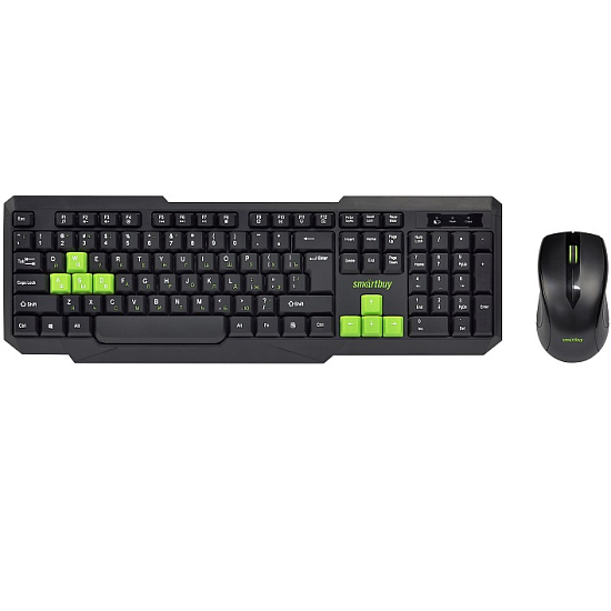Клавиатура+мышь БП SMARTBUY ONE 230346AG-KN черно-зеленый
