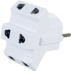 Сетевой разветвитель 3 гн. AY-KA б/з 10A 250В плоская вилка, белый