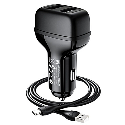 Авто ЗУ 2USB 2.4A HOCO Z36 Leader Type-C белый