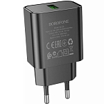 Сетевое ЗУ 1USB 2.1A BOROFONE BA72A, черный, microUSB, 18Вт