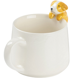 Кружка Доляна «Собачка», 400 мл, керамика, белая 10611783