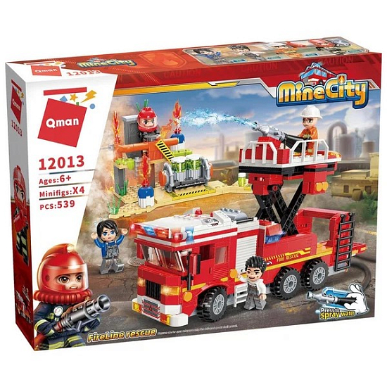 Конструктор QMAN "Пожарная машина" 539 дет.) 12013
