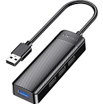 USB-Хаб Kakusiga KSC-1409-K 3USB 2.0 + USB 3.0 0.2 м на USB черный