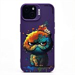 Задняя накладка SC335 для iPhone 13  (кот) (violet) (227069)