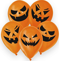 Воздушные шары латексные 12" «Страшные тыквы», 5 шт., МИКС 3722842