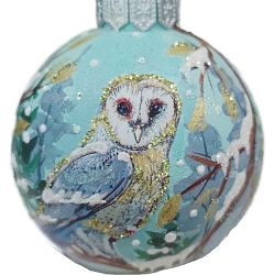 Шар "Снежная сова", 80 мм, в подарочной упаковке, КУ-80-254095