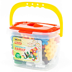 Конструктор ПОЛЕСЬЕ Семья 108 эл. (в ведёрке)