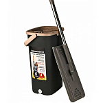 Швабра с ведром 10л VEPSMANN (ручка скл 120см, насадка м/ф 12*32см лип,10л(6+4),2слива),графит,VN-015