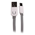 Кабель USB <--> microUSB  0.25м USAMS US-SJ012 плоский, серый (U-Trans Series)