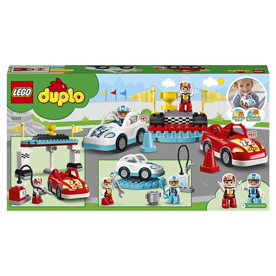 Конструктор LEGO DUPLO 10947 Гоночные машины УЦЕНКА