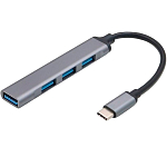 USB-Хаб Dream QC07 4USB 0.2 м на Type-C черно-серый (181591)