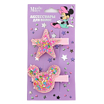 Заколка для волос с блестками, 2 шт., 5.5 см, звезда, Минни Маус 10048305