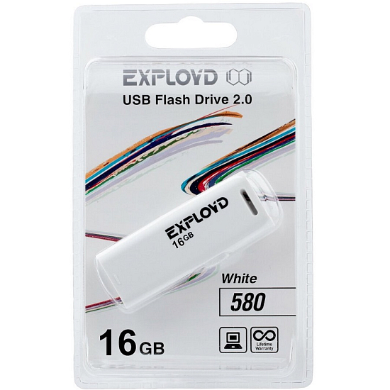 USB 16Gb Exployd 580 белый