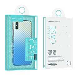 Задняя накладка HOCO для iPhone 7/8 Plus карбон, матовый, розовый (Lattice series)