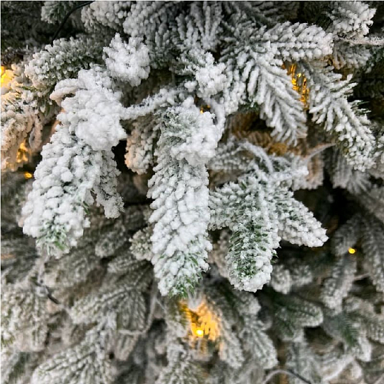 Ёлка искусственная литая "Снежная с гирляндой" 210 см (YFN 911)