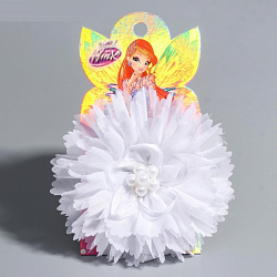 Бант для волос, ВИНКС, белый с  бусинами, 11 см    4665762